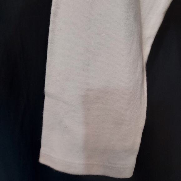 Cali Cali Ivory White Embroidered Floral Botanical 3/4 Sleeve Tee T-Shirt Top - Picture 6 of 7